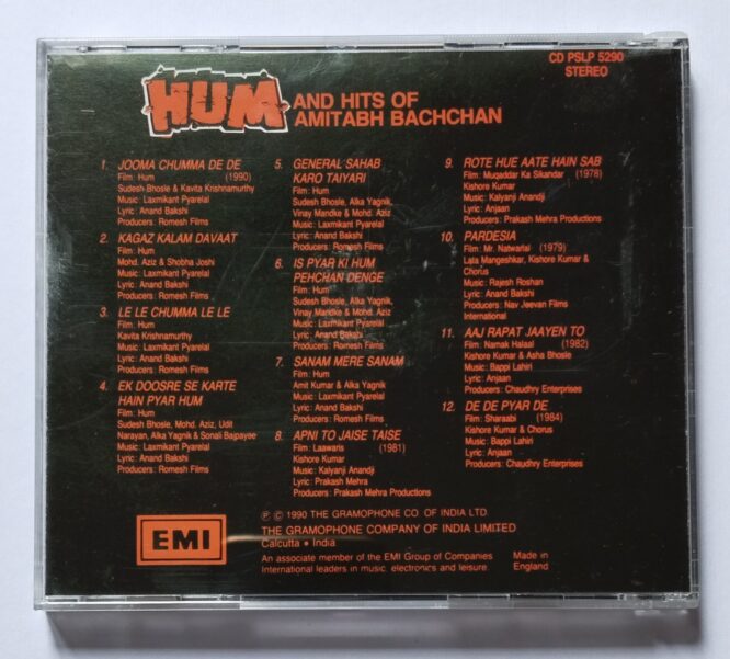 Hum And Hits Of Amitabh Bachchan Audio CD – Rare Bollywood Records